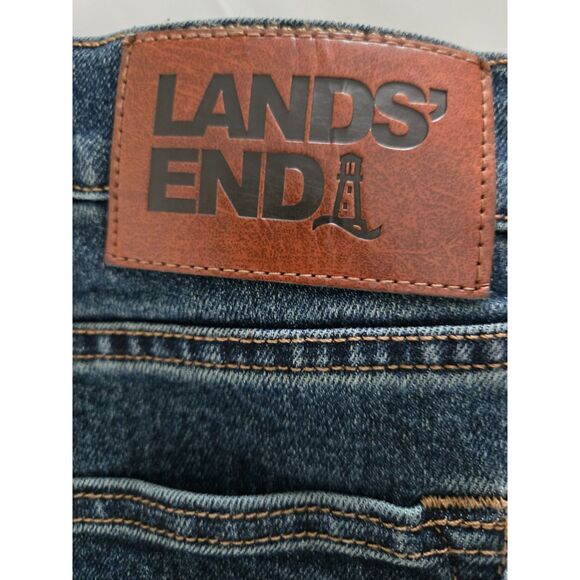 Lands' End Plaid Lined Jeans Men 38x30 Blue Cotton Poly Plaid Made in Kenya - Picture 3 of 7